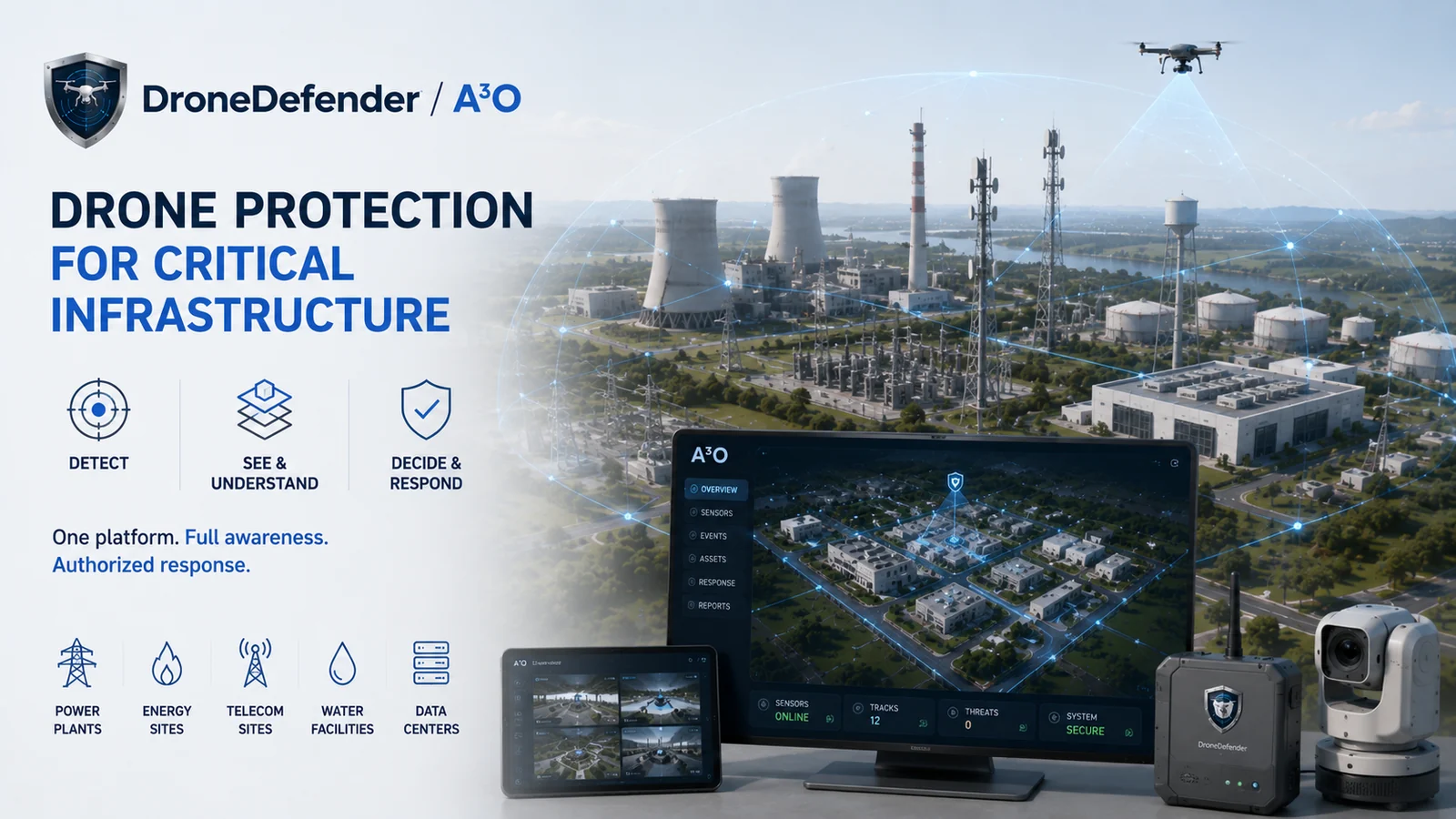 DroneDefender drone protection for critical infrastructure
